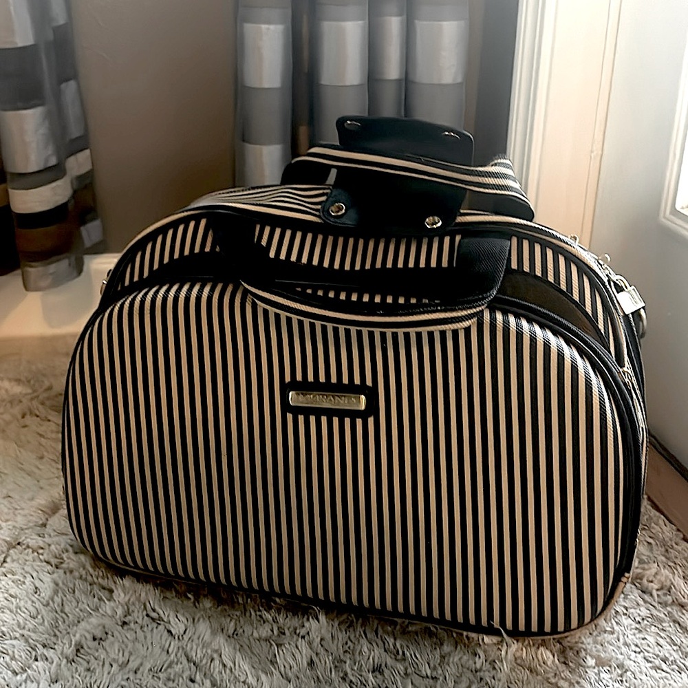 GOLD & BLACK STRIPED WEEKENDER BAG - NWOT | Underseat Carryon | Murano